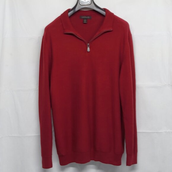 Lachlan Mens Sweater XXL British Inspired 1/4 Zip Pullover Long Sleeve Red - Picture 1 of 14